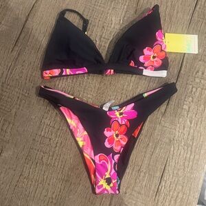 Maaji Black & Floral Reversible Bikini.